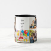 Familiefotocollage met eigen naam mok (Midden)