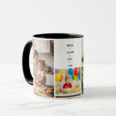 Familiefotocollage met eigen naam mok (Voorkant links)