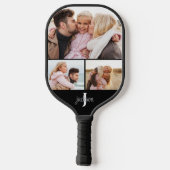 Familiefotocollage met monogram pickleball paddle (Achterkant)