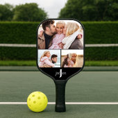 Familiefotocollage met monogram pickleball paddle