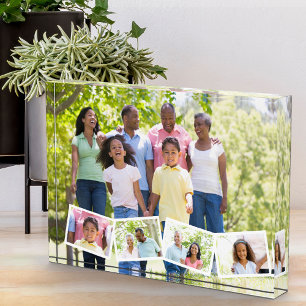 Familiefotocollage met zigzag fotostrook fotoblokken