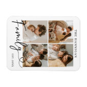 Familiefotocollage Modern Hart Lettertype Magneet (Horizontaal)