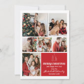 Familiefotocollage, modern, minimalistisch kerstfe feestdagenkaart (Voorkant)