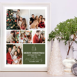 Familiefotocollage, modern, minimalistisch kerstfe feestdagenkaart