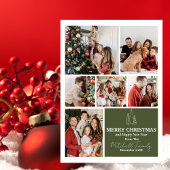 Familiefotocollage, modern, minimalistisch kerstfe feestdagenkaart