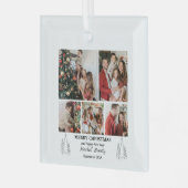Familiefotocollage, modern, minimalistisch kerstfe glas ornament (Voorkant links)