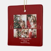 Familiefotocollage, modern, minimalistisch kerstfe keramisch ornament (Links)