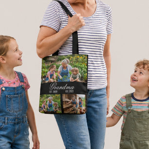 Familiefotocollage Oma Aandenken Ontwerp Tote Bag
