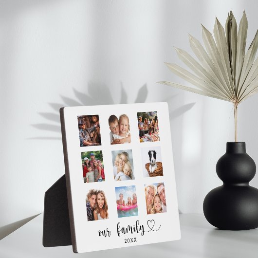 Familiefotocollage script hart fotoplaat