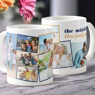 Familiefotocollage - Voeg 7 foto's en aangepaste t Koffiemok