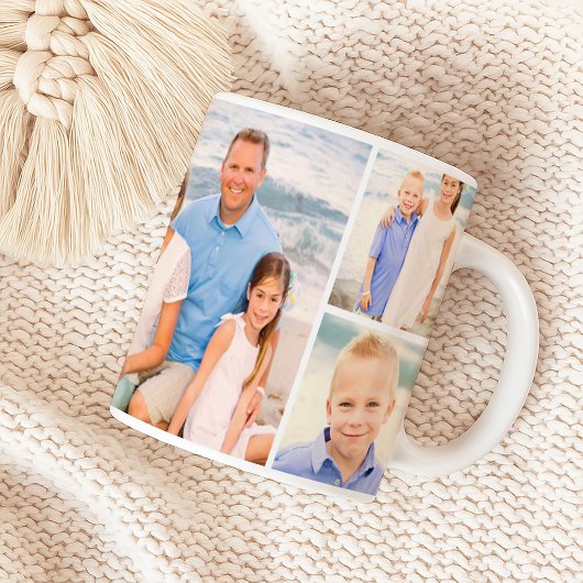 Familiefotocollage volledige wrap koffiemok