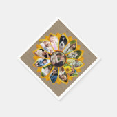 Familiefotocollage zonnebloem jute 13 foto's eenvo servet (Hoek)