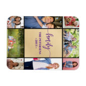 familiefotocollage zwart goud script magneet (Horizontaal)