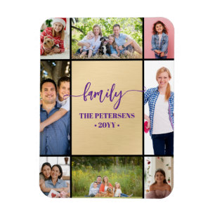familiefotocollage zwart goud script magneet