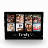 Familiefotocollage zwarte liefdeshart script fotoblokken (Voorkant)
