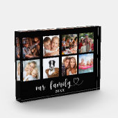 Familiefotocollage zwarte liefdeshart script fotoblokken (Links)