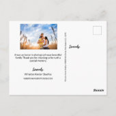 Familiefotograaf Aangepast logo Foto Briefkaart (Achterkant)