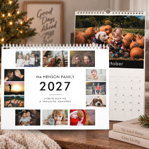 Familiefotokalender 2027 Maandelijks 12 foto's Kalender