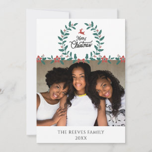 Familiefotokerstvakantiekaart wit