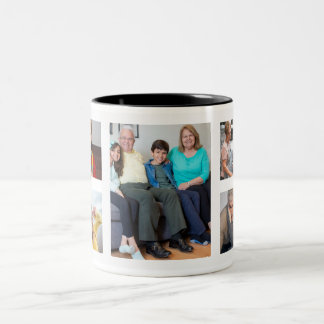 Familiefotomok - Gepersonaliseerde Collage Koffiek Tweekleurige Koffiemok