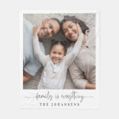 Familiefotonaam Familie is alles Fleece Deken (Voorkant)