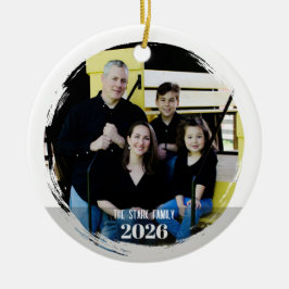 Familiefotoornament - modern keramisch ornament
