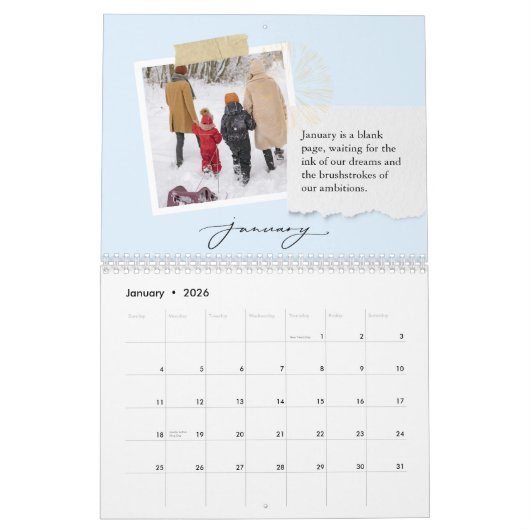 Familiefoto's Aangepaste offerte Uniek Kleurrijk 2 Kalender (Jan 2026)