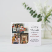 Familiefoto's Bewegende Aankondiging Kerst Kaart (Staand voorkant)