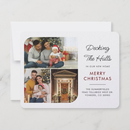 Familiefoto's Bewegende Aankondiging Kerst Kaart (Voorkant)