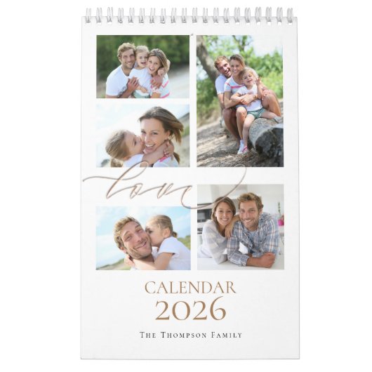 Familiefoto's Collage Love Script 2025 Kalender (Hoes)