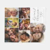 Familiefoto's Collage Naam Fleece Deken (Voorkant (Horizontaal))