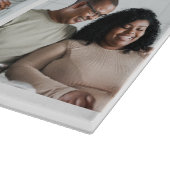 Familiefoto's en aangepaste tekst Unieke snijplank (Hoek)