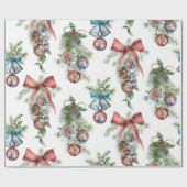 Familiefoto's kerstmis cadeaupapier (Vlak)