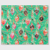 Familiefoto's | Kitschy kerstversiering Cadeaupapier (Vlak)