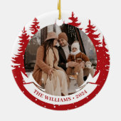 Familiefoto's met kerstbomen keramisch ornament (Achterkant)