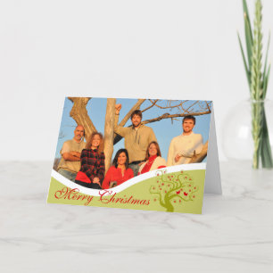 Familiefoto's met Limoen kerstbomen Feestdagen Kaart