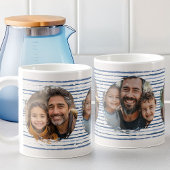 Familiefoto's op Neutral Blue Sketch Striped Mok