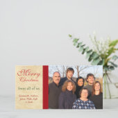 Familiefoto's  Prettig Kerstmis Perkament Feestdagenkaart (Staand voorkant)