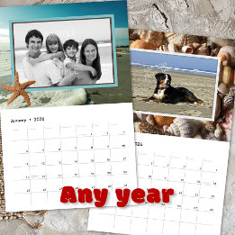 Familiefoto's Strandleven Oceaan Schelpen Kalender