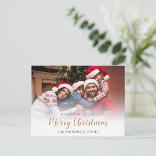 Familiefotoverlay kerst feestdagenkaart (Staand voorkant)