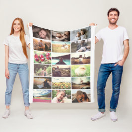 Familiefozaïek Fleece Deken