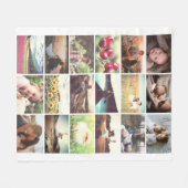 Familiefozaïek Fleece Deken (Voorkant (Horizontaal))