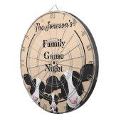 Familiegame Night Name Black White Cows Dartbord (Voorkant Rechts)