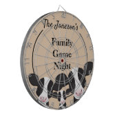 Familiegame Night Name Black White Cows Dartbord (Voorkant Links)