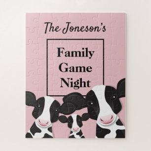 Familiegame Night Name Roze Black Koeien Legpuzzel