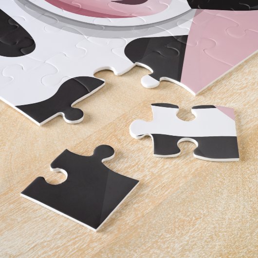 Familiegame Night Name Roze Black Koeien Legpuzzel (Zijkant)