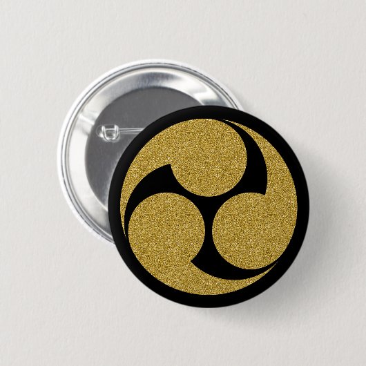 [Familiegangers] Linkerlinks Mitsudomoe Ronde Button 5,7 Cm (Voorkant /achterkant)