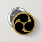 [Familiegangers] Links Mitsudomoe Ronde Button 5,7 Cm (Voorkant /achterkant)