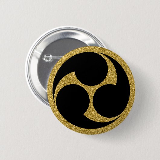 [Familiegangers] Links Mitsudomoe Ronde Button 5,7 Cm (Voorkant /achterkant)