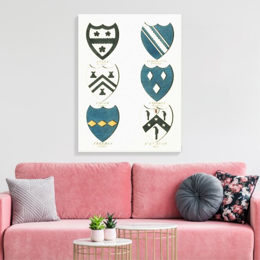 Familiegangers van diverse Engelse woningen Canvas Afdruk (Insitu (Woonkamer))